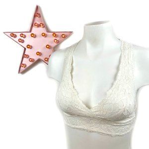 GUESS Halter Lace Up Back Bralette XS